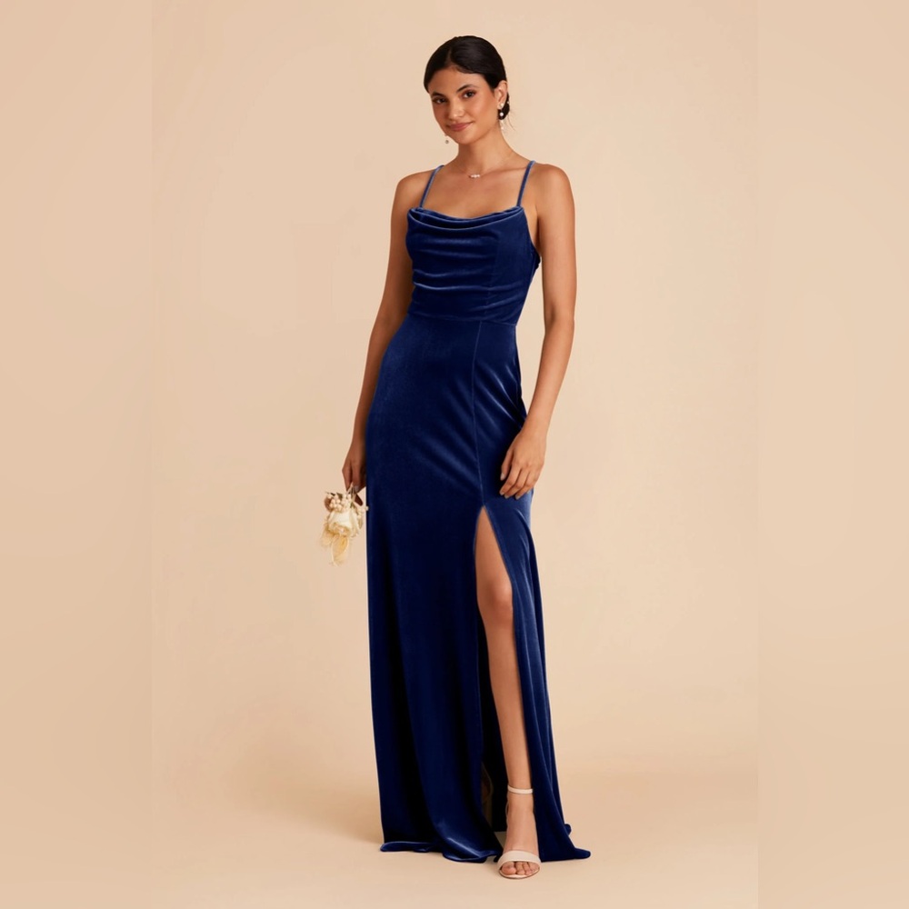 Birdie Grey Velvet sapphire dress
